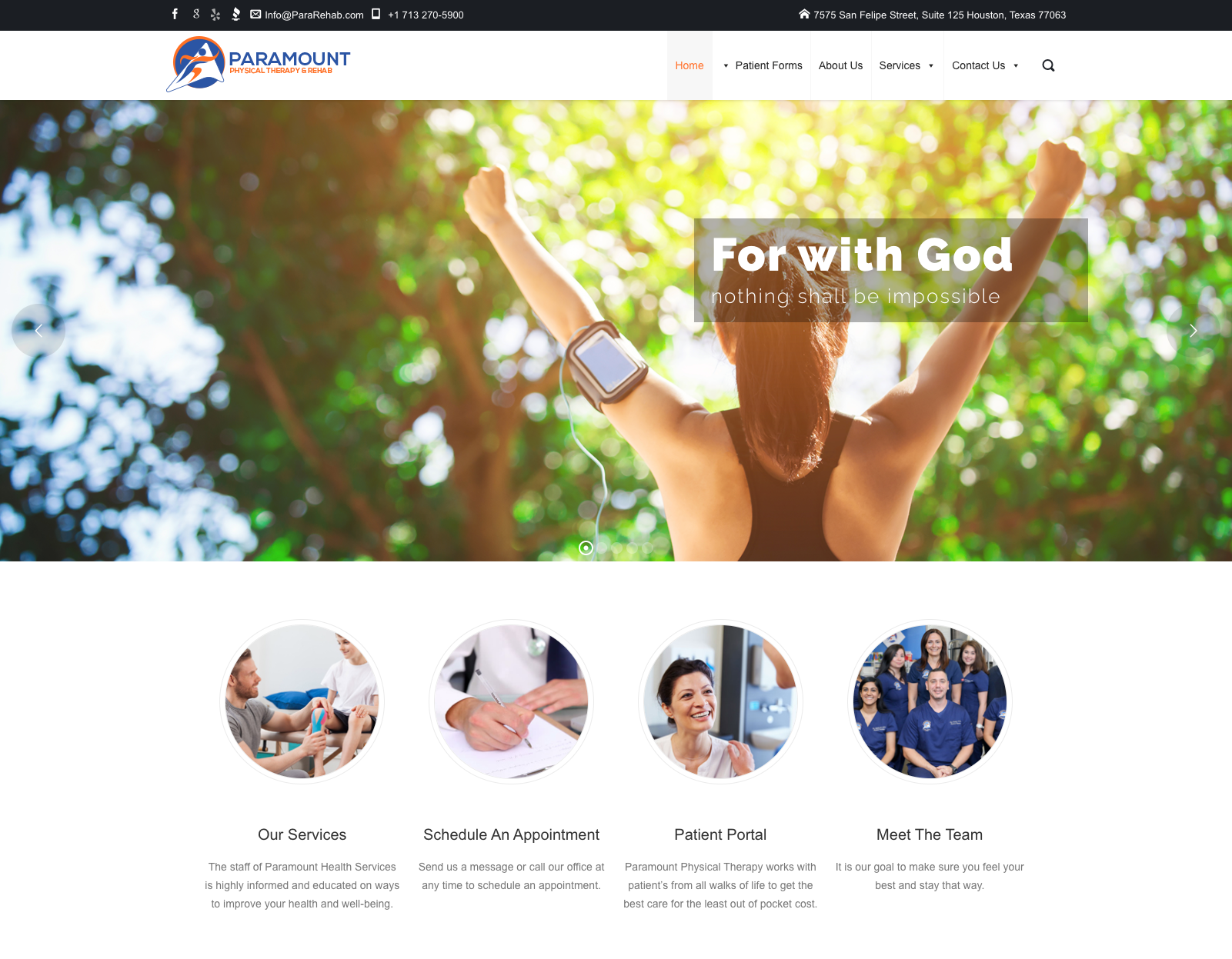 Paramount Physical Therapy & Rehab Homepage